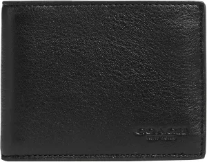 Coach Slim Bifold in Sport Calf, Black, One Size