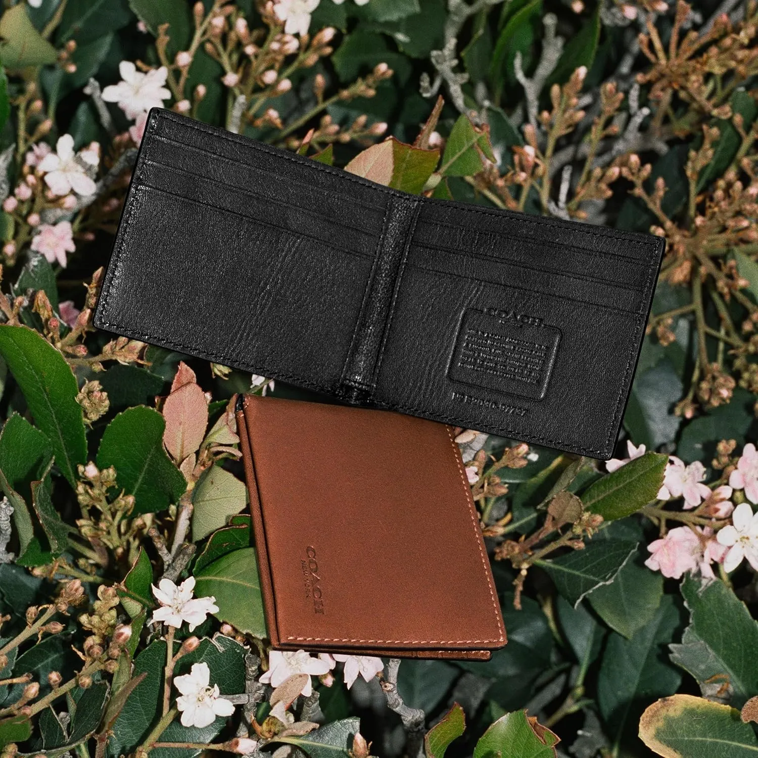 Coach Slim Bifold in Sport Calf, Black, One Size