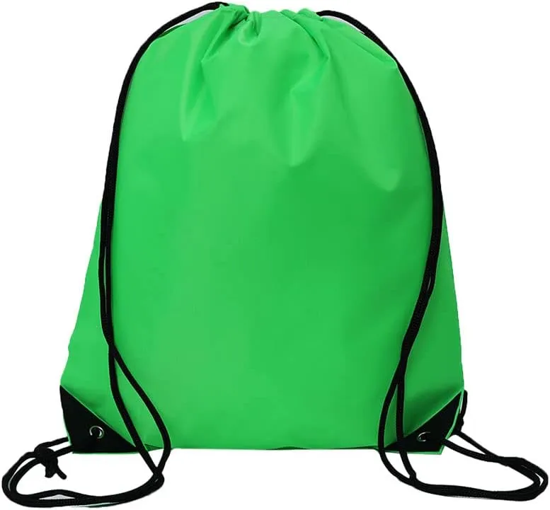 CODOBON 50 Pcs Drawstring Bags, Bulk Draw String Backpack, Cinch Polyester Bag for Gym Sport, Green