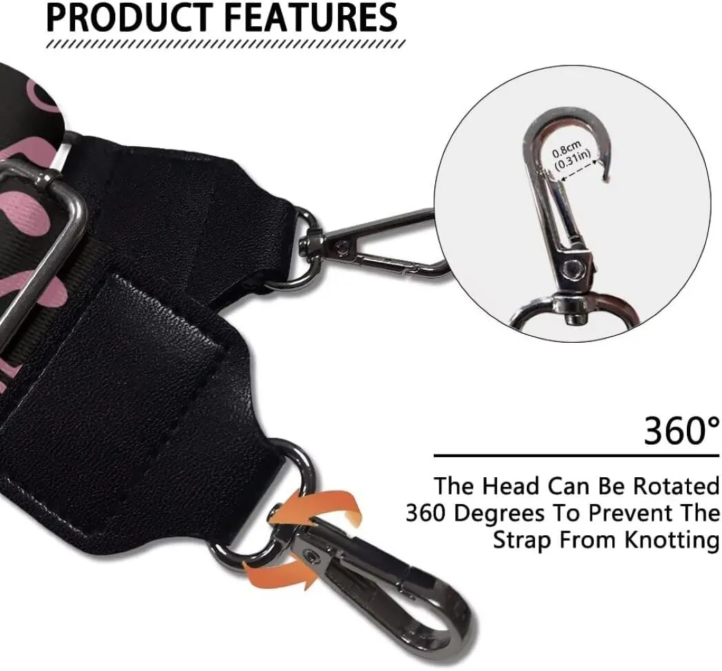 Coldinair Music Notes Wide Shoulder Strap Adjustable Replacement Belt Guitar Crossbody Bag Straps Handbag Strap Canvas Straps Luggage Strap