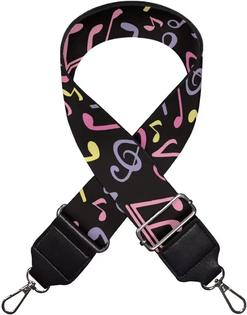 Coldinair Music Notes Wide Shoulder Strap Adjustable Replacement Belt Guitar Crossbody Bag Straps Handbag Strap Canvas Straps Luggage Strap