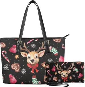 Coldinair Tote Handbags for Women Ladies,Large Top Handle Bags Matching Wallet Purse Set Leather Shoulder Bags Purse
