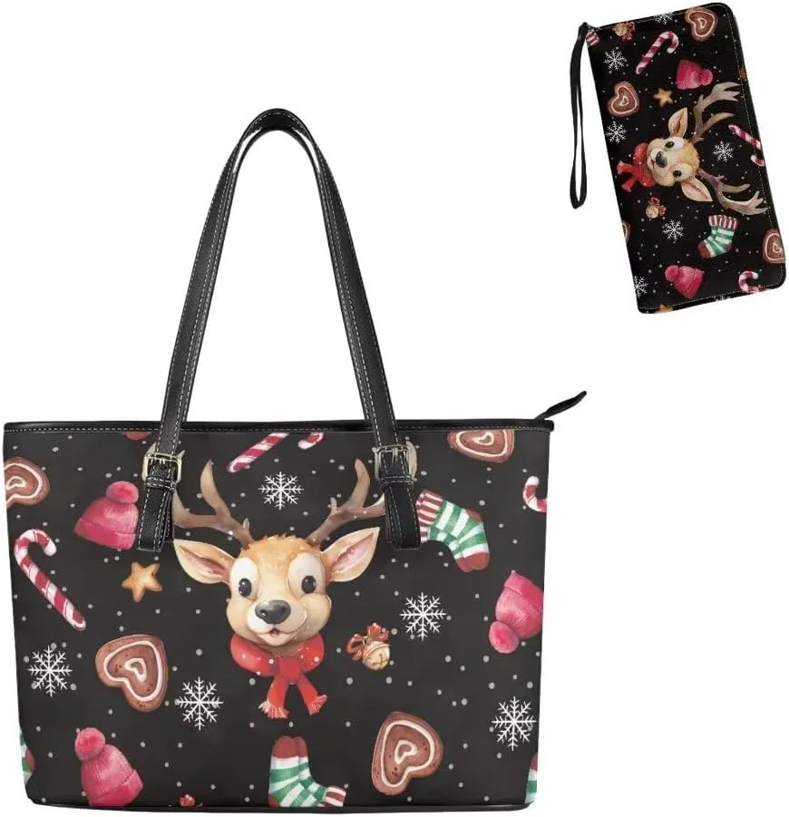 Coldinair Tote Handbags for Women Ladies,Large Top Handle Bags Matching Wallet Purse Set Leather Shoulder Bags Purse