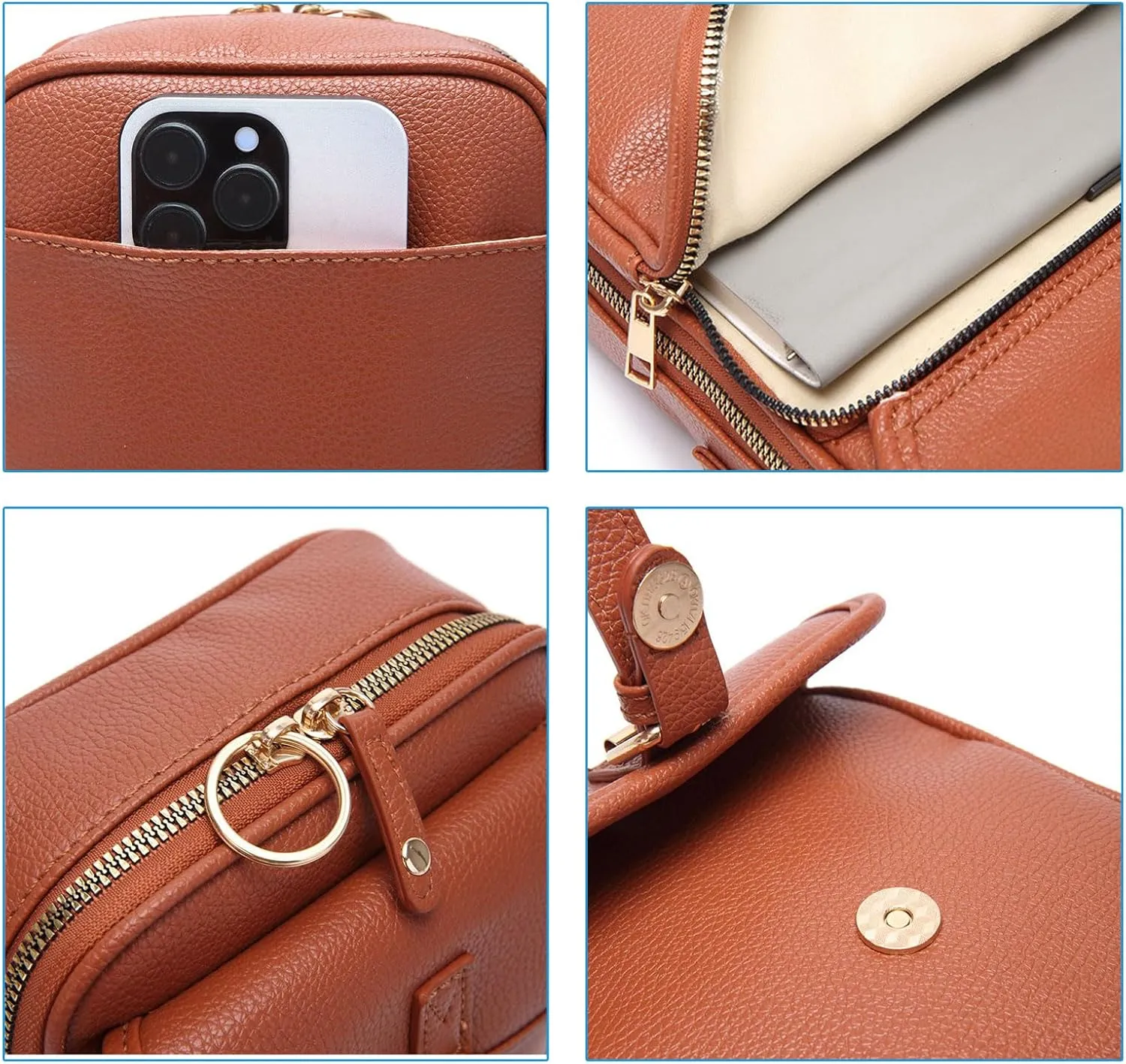 Collaborate Crossbody Leather Bag, Urvashi Crossbody Leather Bag Shoulder Bag, Adjustable Shoulder Strap
