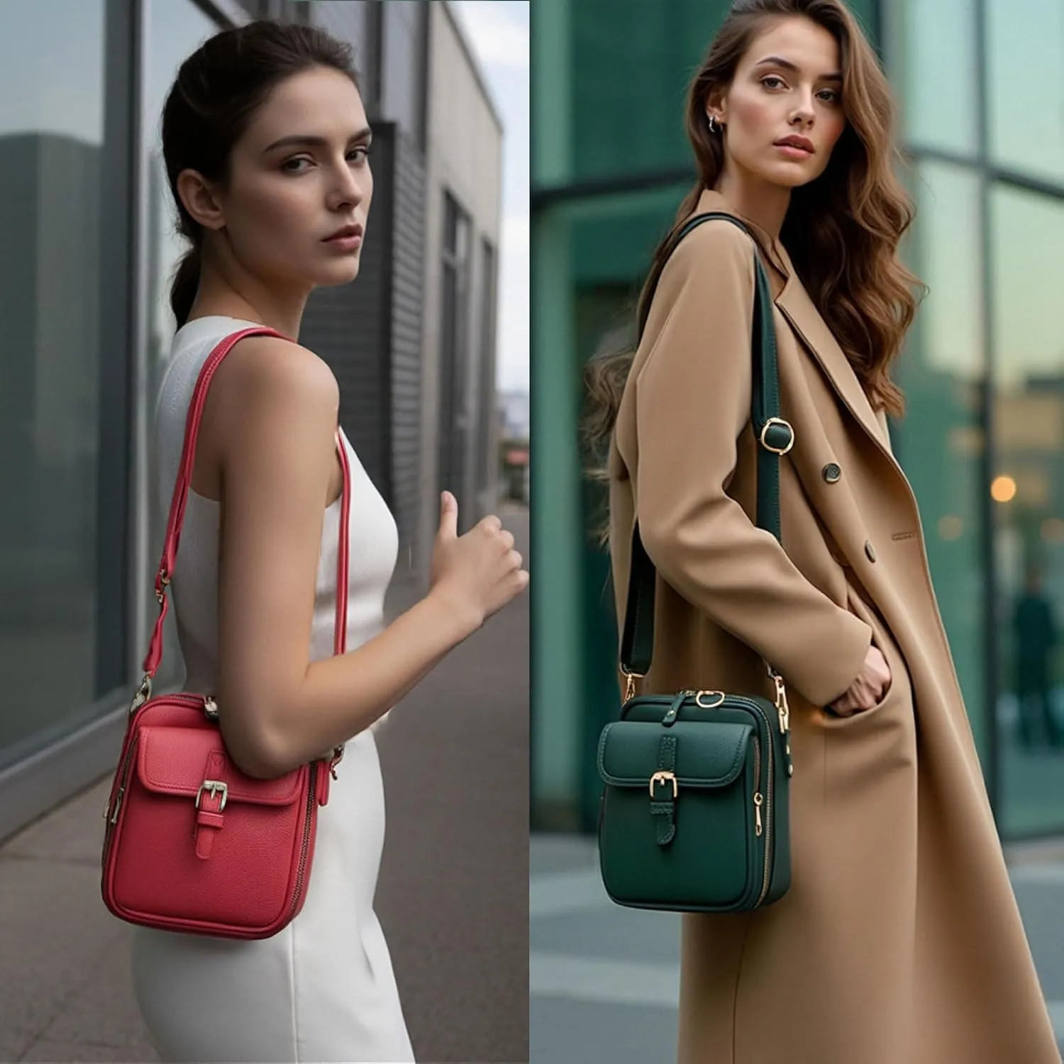 Collaborate Crossbody Leather Bag, Urvashi Crossbody Leather Bag Shoulder Bag, Adjustable Shoulder Strap