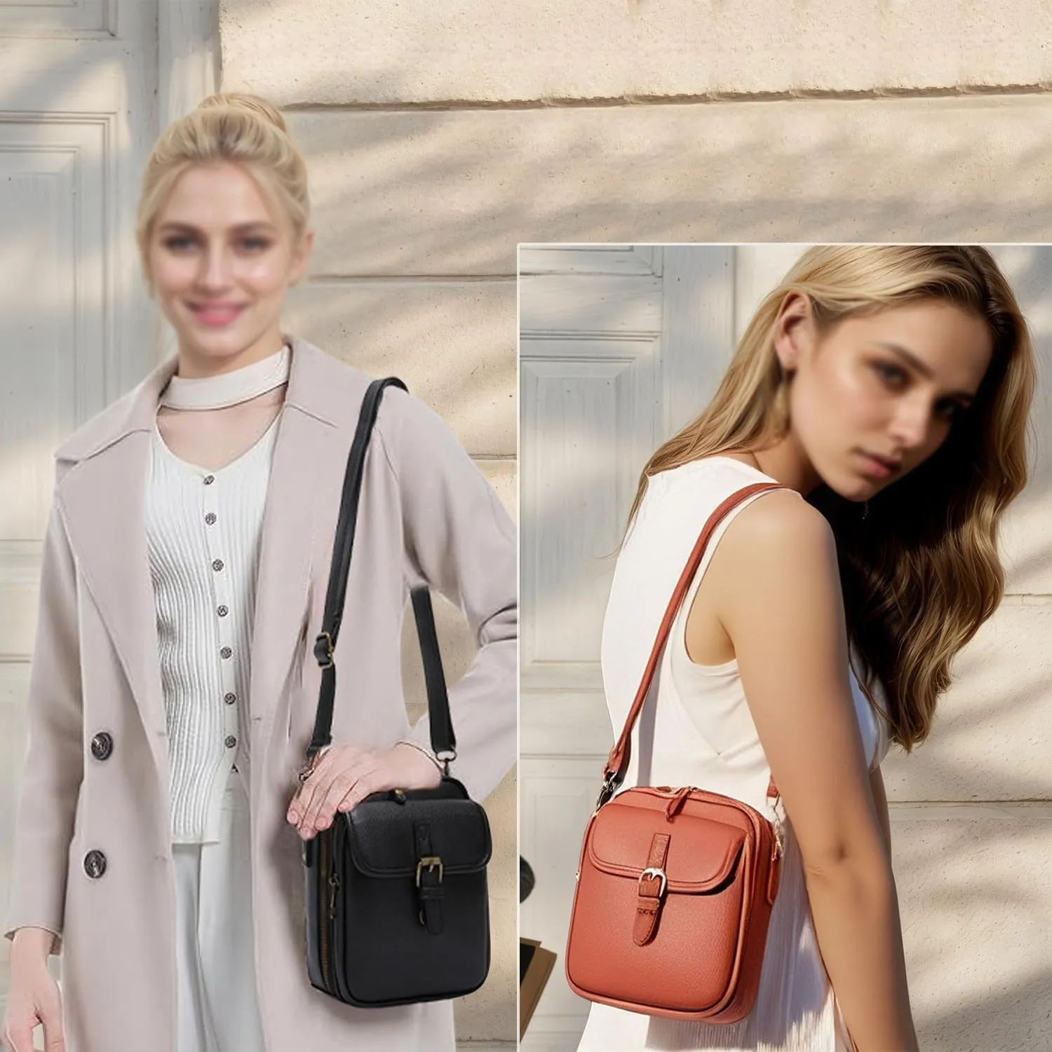 Collaboraten1 Crossbody Leather Bag, Collaborate Crossbody Bag, Adjustable Shoulder Strap Collaboraten Leather