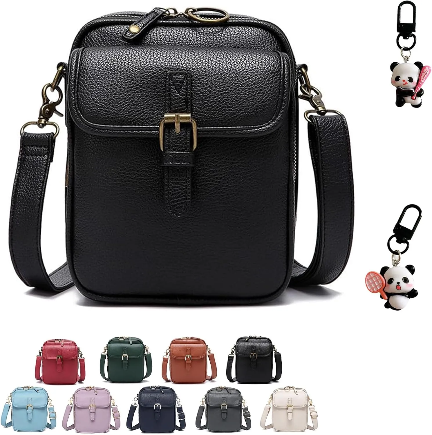 Collaboraten1 Crossbody Leather Bag for Women, Adjustable Shoulder Strap, Large Capacity Anti-Theft Backpack