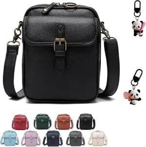 Collaboraten1 Crossbody Leather Bag for Women, Adjustable Shoulder Strap, Large Capacity Anti-Theft Backpack
