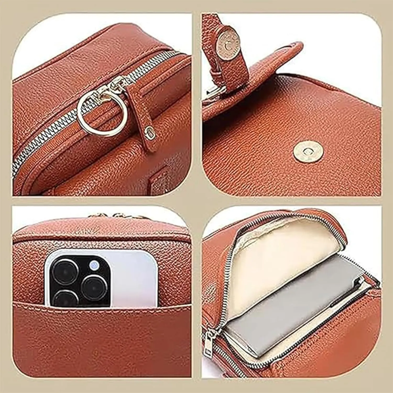 Collaboraten1 Crossbody Leather Bag,Urvashi Crossbody Bagfor Women,Urvashi Anti Theft Shoulder Bag,Adjustable Strap