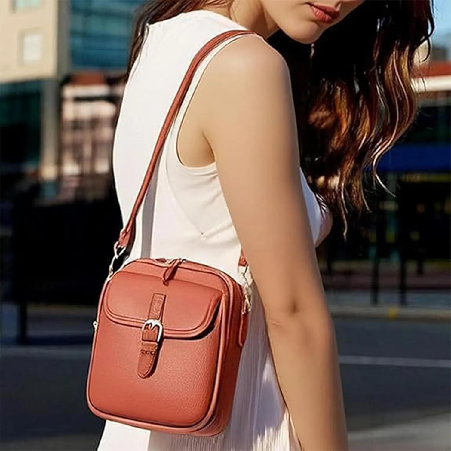 Collaboraten1 Crossbody Leather Bag,Urvashi Crossbody Bagfor Women,Urvashi Anti Theft Shoulder Bag,Adjustable Strap