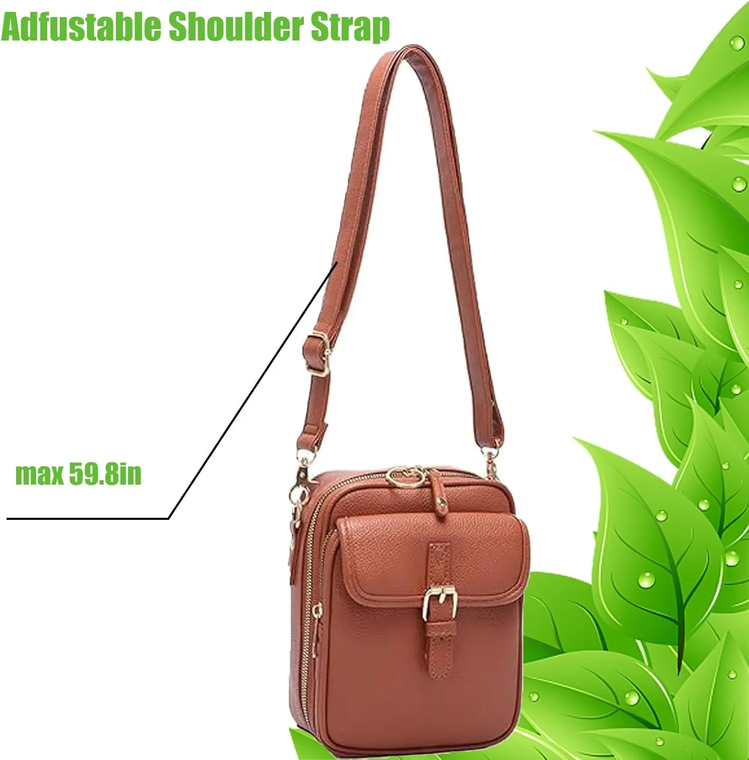 Collaboraten1 Crossbody Leather Bag,Urvashi Crossbody Leather Bag,Tojoyride Anti Theft Shoulder Bags for Women Travel