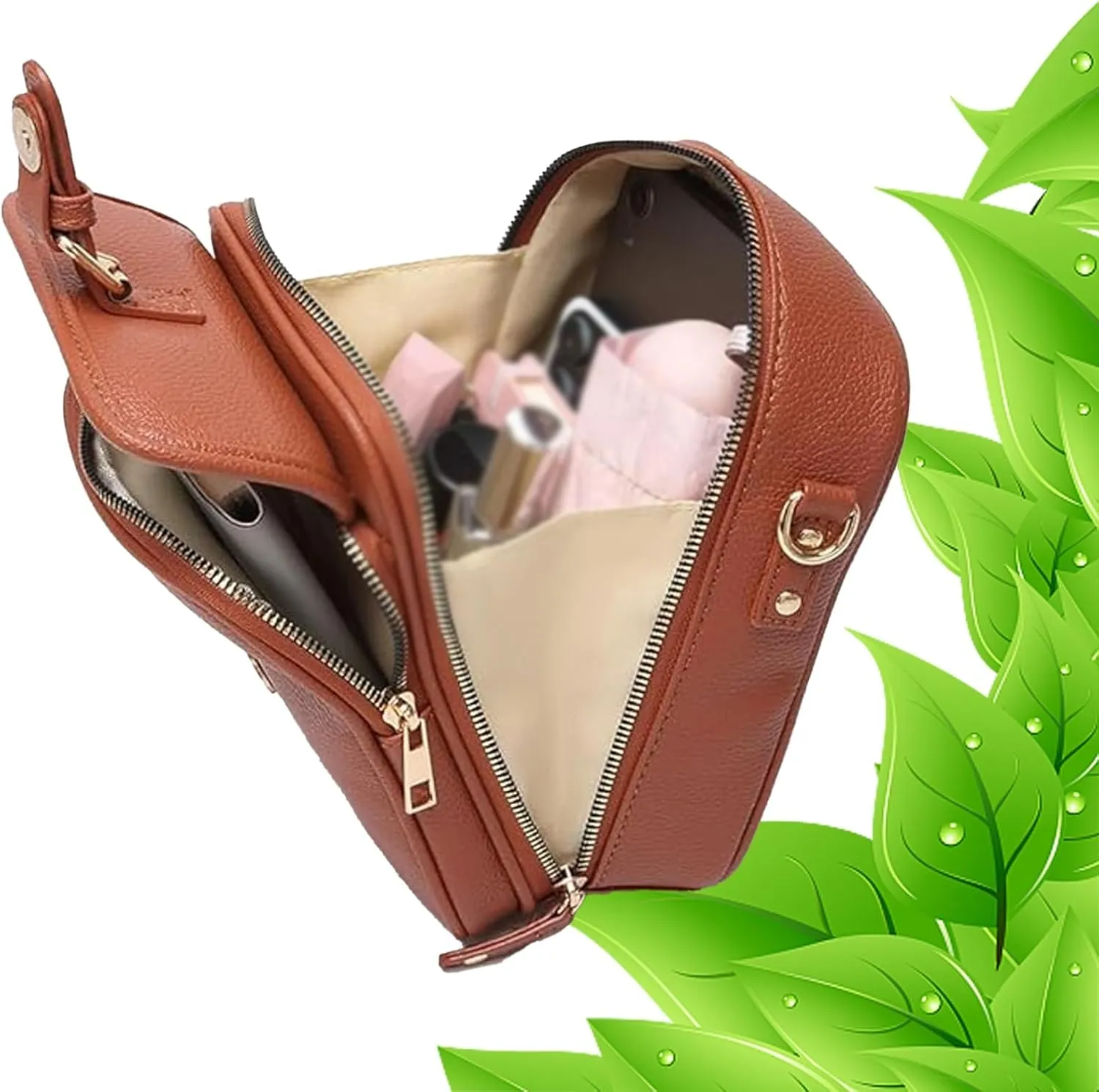 Collaboraten1 Crossbody Leather Bag,Urvashi Crossbody Leather Bag,Tojoyride Anti Theft Shoulder Bags for Women Travel