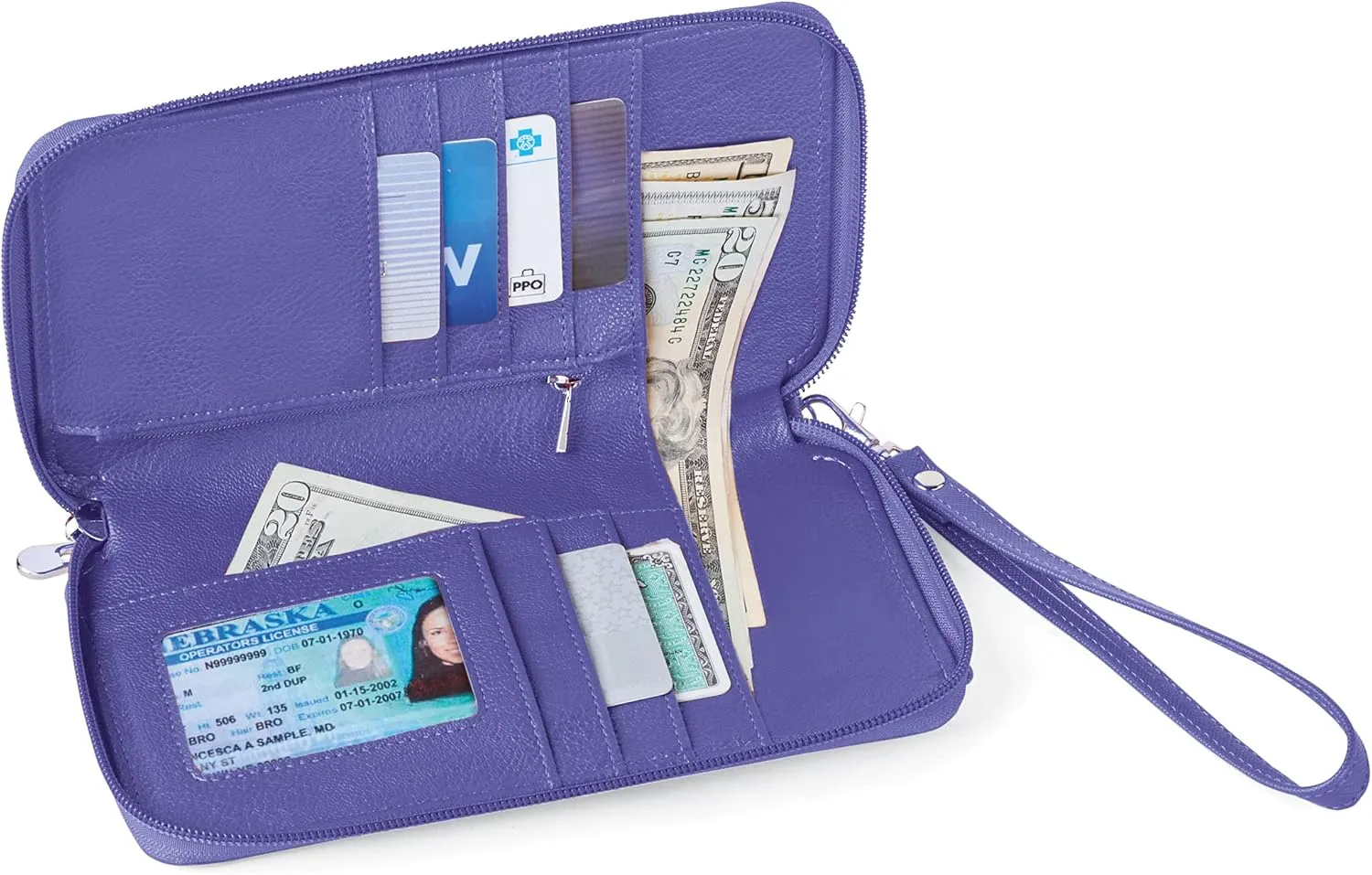Collections Etc RFID Crossbody Cell Phone Wallet with Adjustable Strap