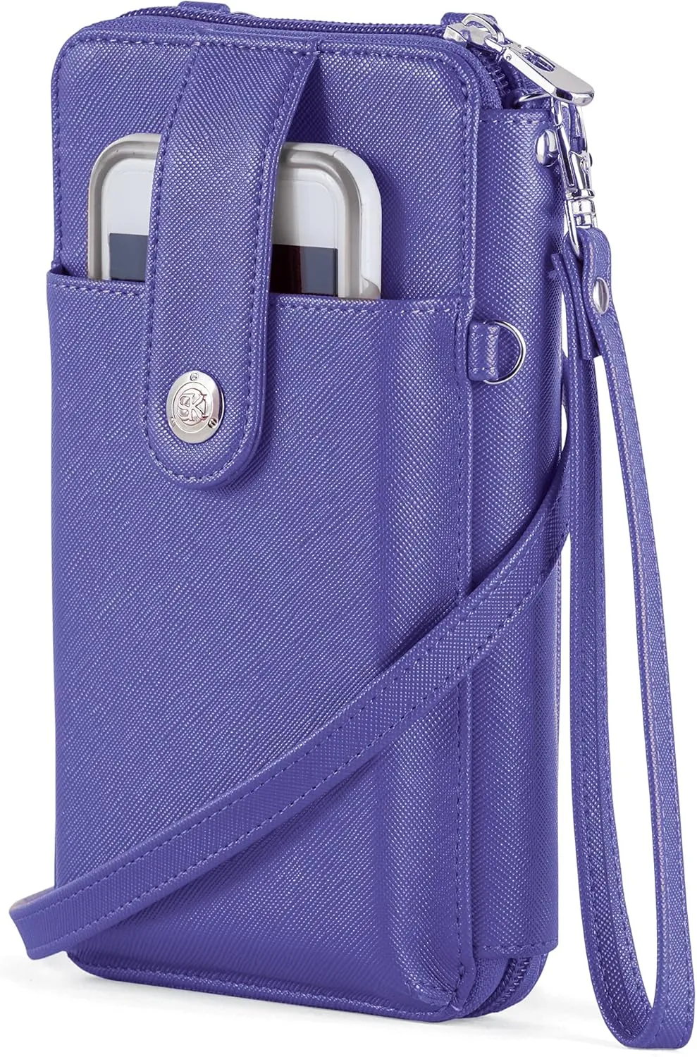 Collections Etc RFID Crossbody Cell Phone Wallet with Adjustable Strap