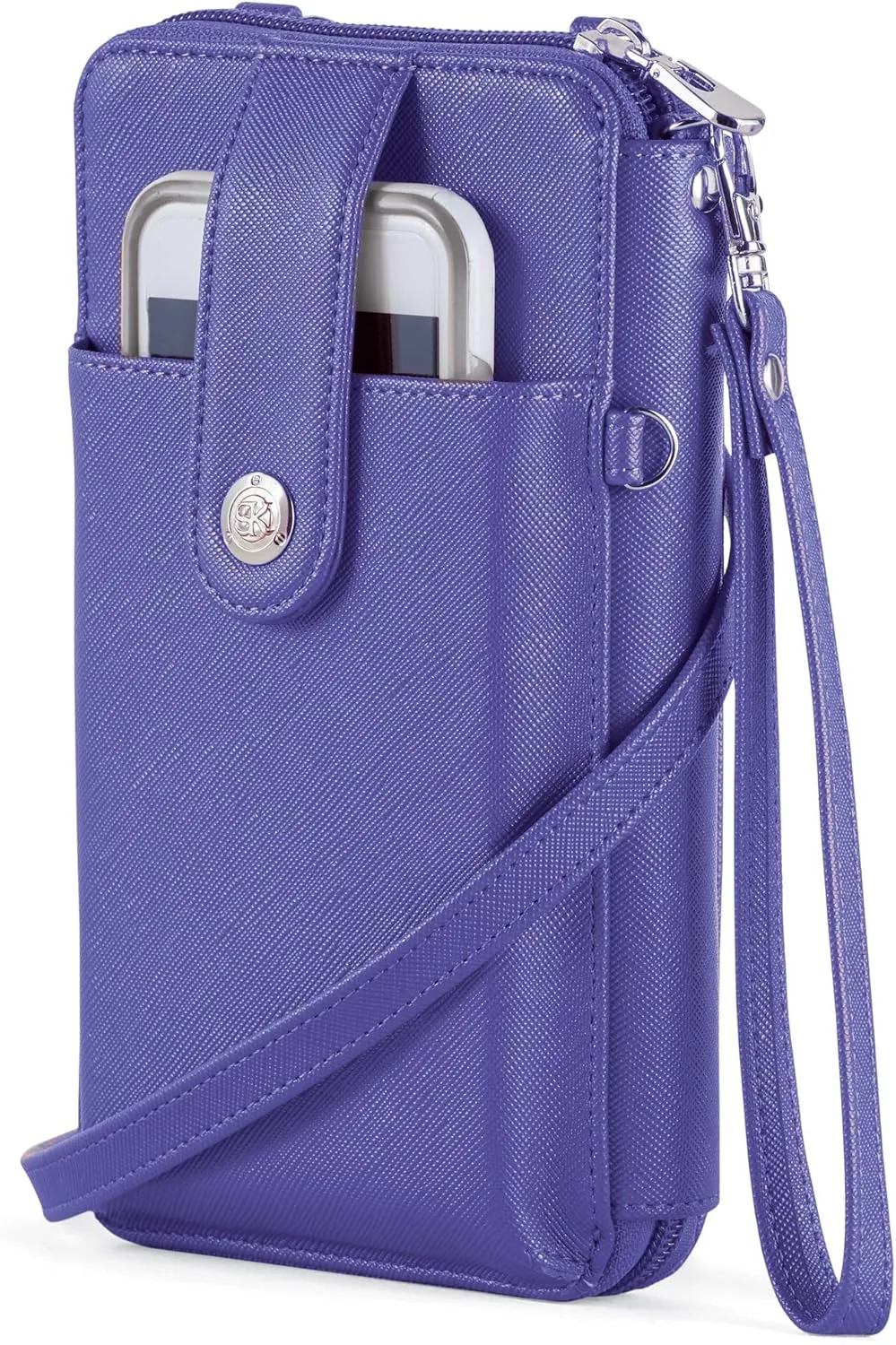 Collections Etc RFID Crossbody Cell Phone Wallet with Adjustable Strap