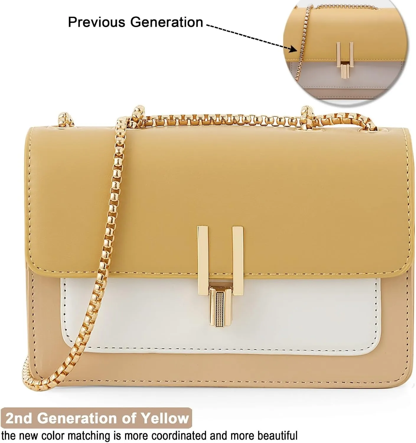 Color-Block Crossbody Bags for Women Leather Cross Body Purses Cute Designer Handbags Shoulder Bag Medium Size