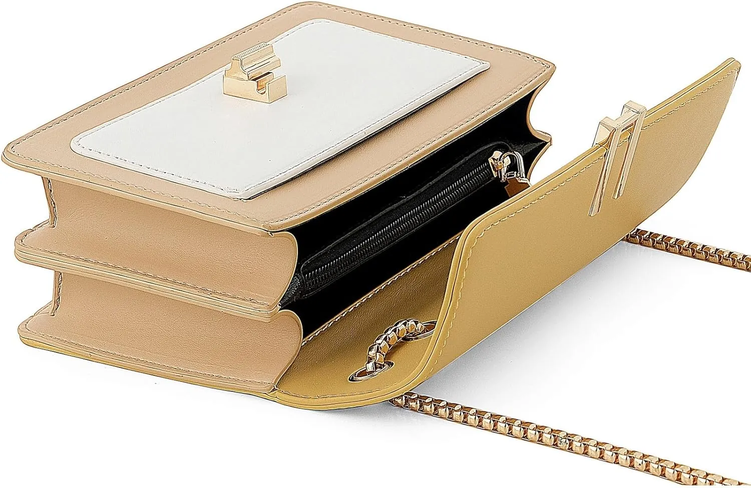 Color-Block Crossbody Bags for Women Leather Cross Body Purses Cute Designer Handbags Shoulder Bag Medium Size