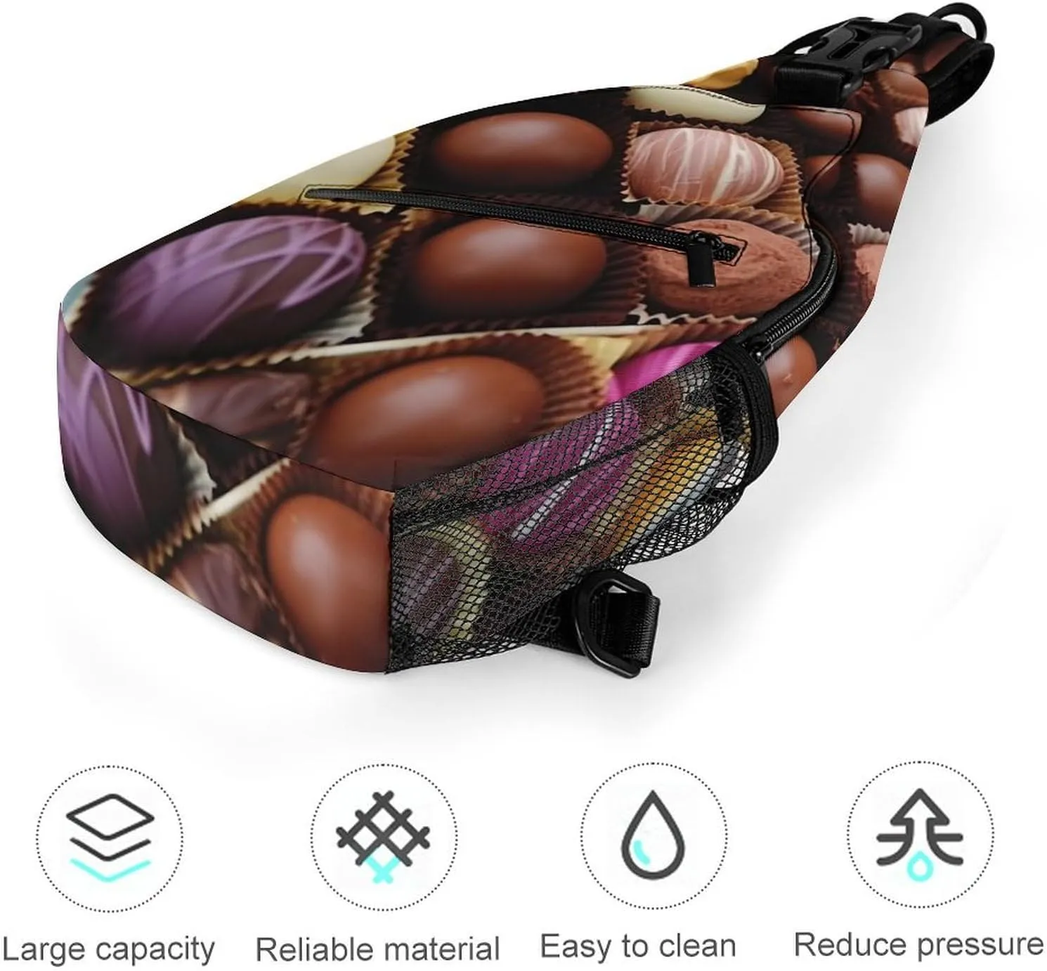 Color Chocolate Sling Bag Lightweight Crossbody Chest Pack Travel Shoulder Bag with Adjustable Strap