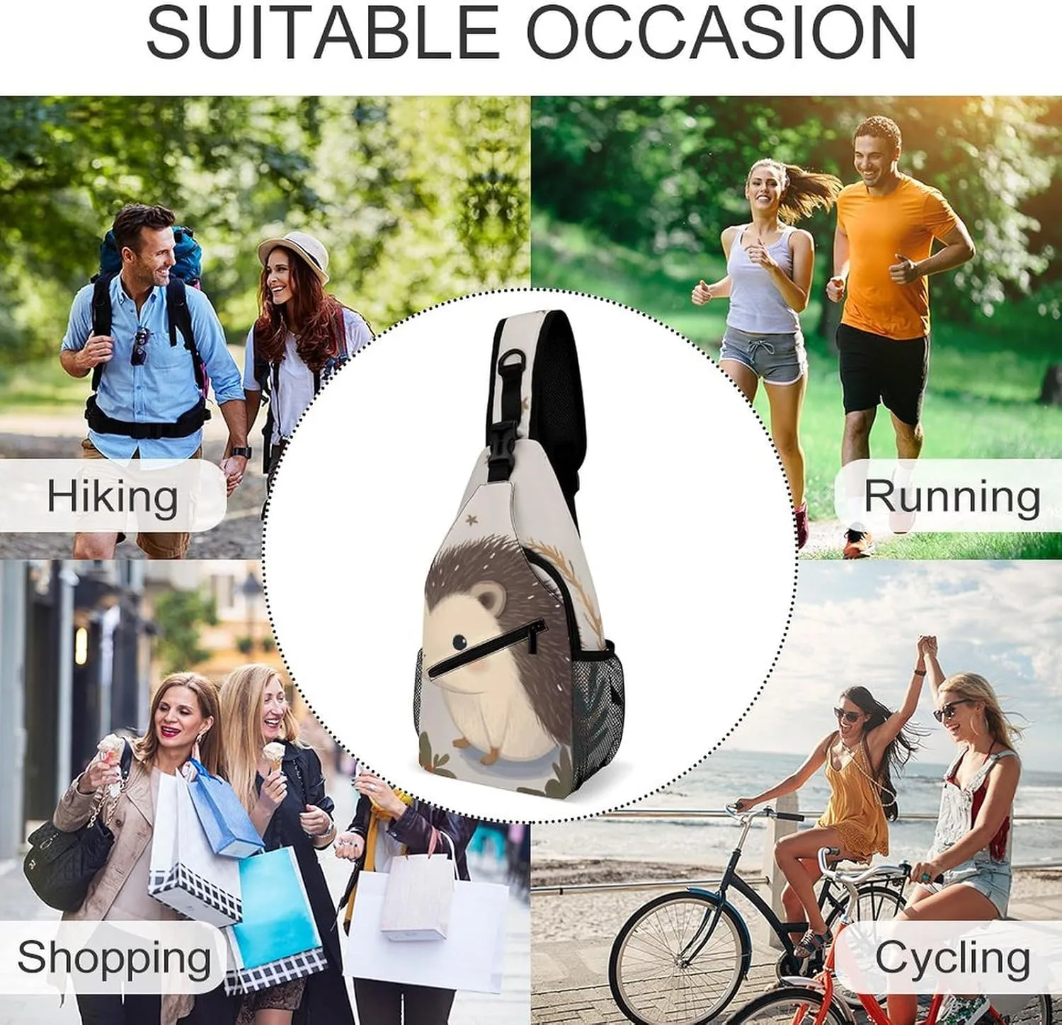 Color Mountain Gradient Sling Bag Crossbody Bags Cross Body Bag Fanny Packs Chest Bags Sling Purses for Travel