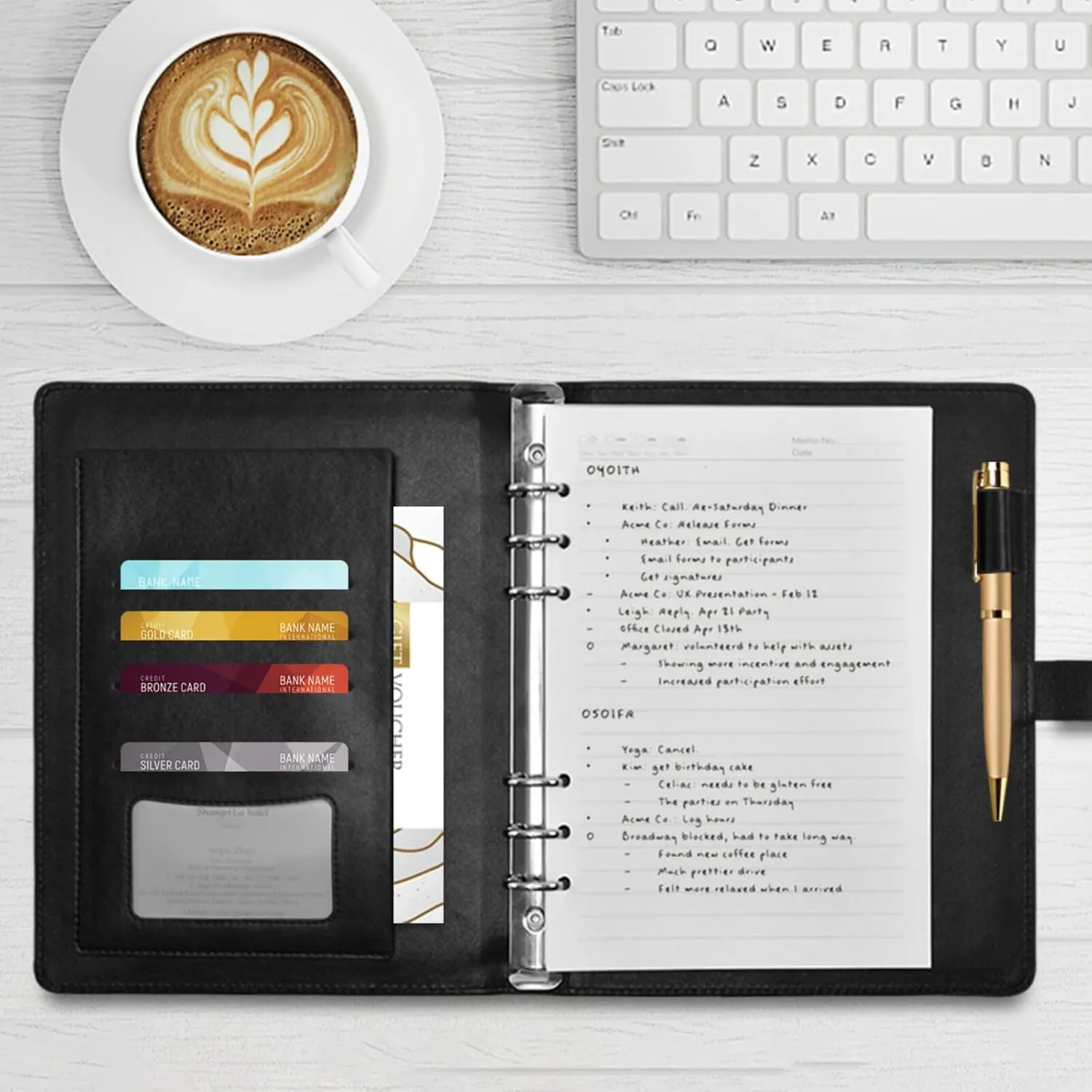 Colorful Chalk Scraps A5 Binder 6 Ring Refillable PU Leather Notebook Journal with Magnetic Buckle Closure Loose Leaf Travel Office Planner Budget Binder Notepad Portfolio, Funny