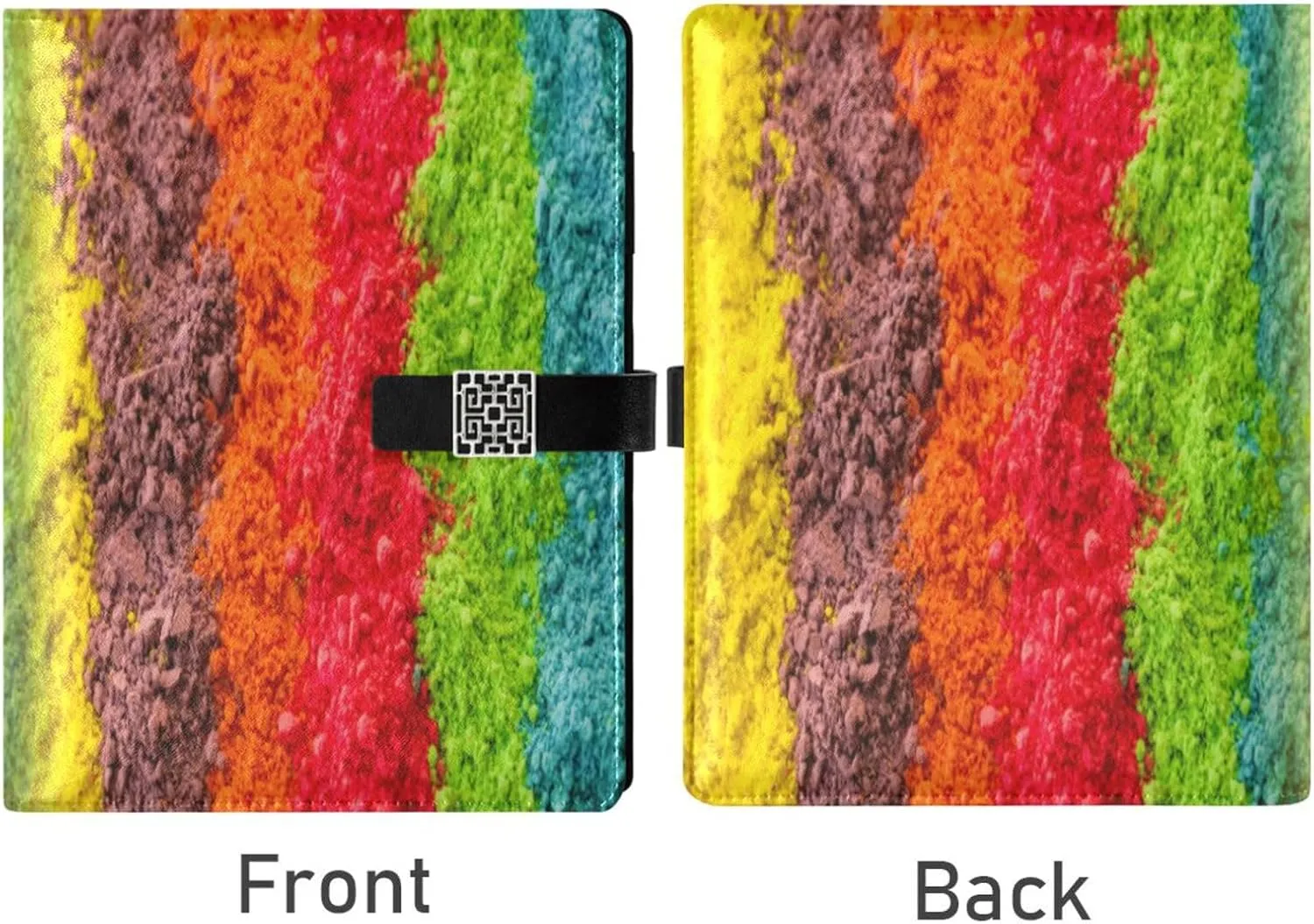Colorful Chalk Scraps A5 Binder 6 Ring Refillable PU Leather Notebook Journal with Magnetic Buckle Closure Loose Leaf Travel Office Planner Budget Binder Notepad Portfolio, Funny