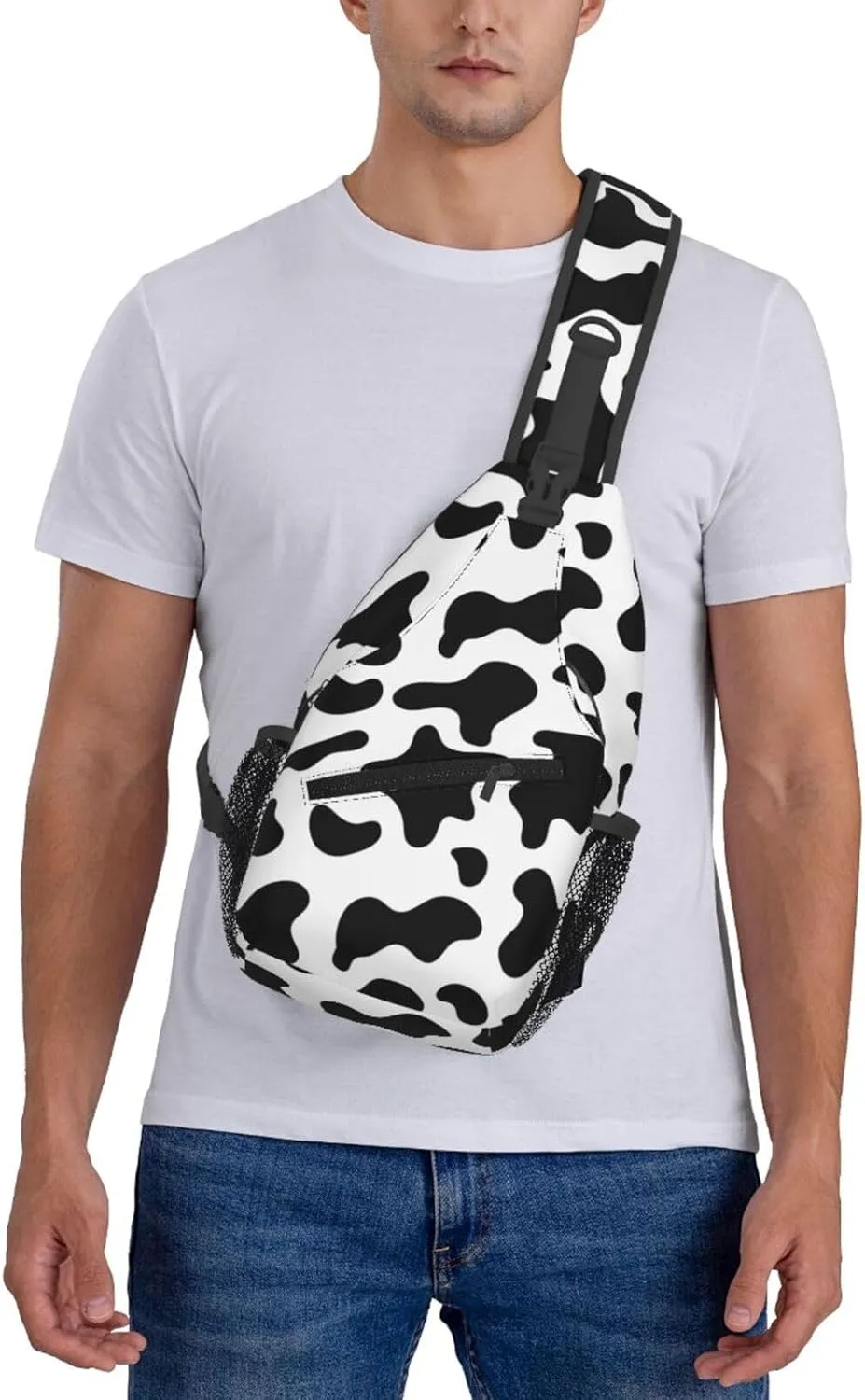 Colorful Cow Pattern Sling Bag Casual Chest Bags Adjustable Crossbody Bag Shoulder Backpack For Travel Hiking