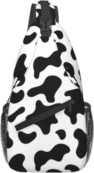 Colorful Cow Pattern Sling Bag Casual Chest Bags Adjustable Crossbody Bag Shoulder Backpack For Travel Hiking