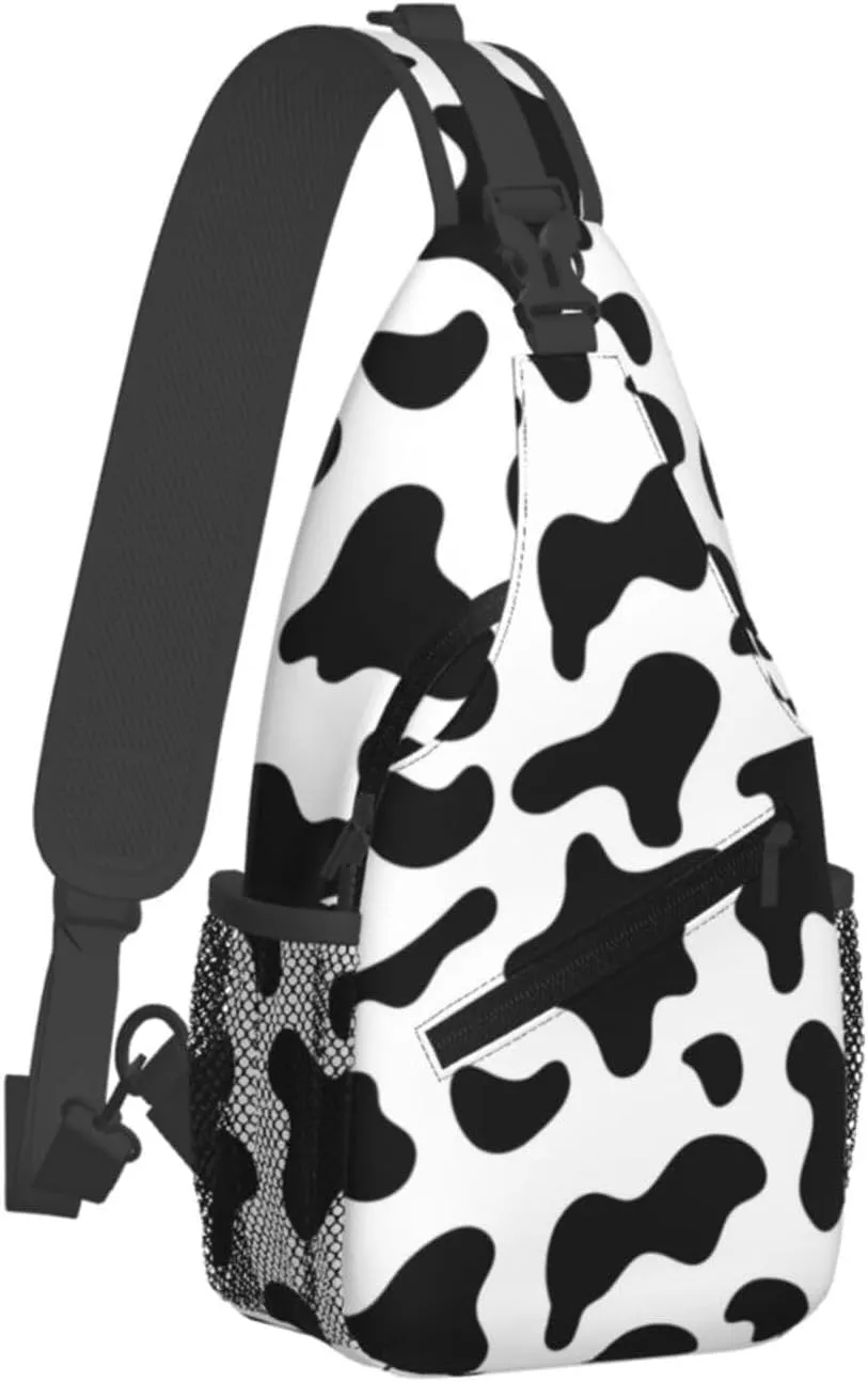 Colorful Cow Pattern Sling Bag Casual Chest Bags Adjustable Crossbody Bag Shoulder Backpack For Travel Hiking