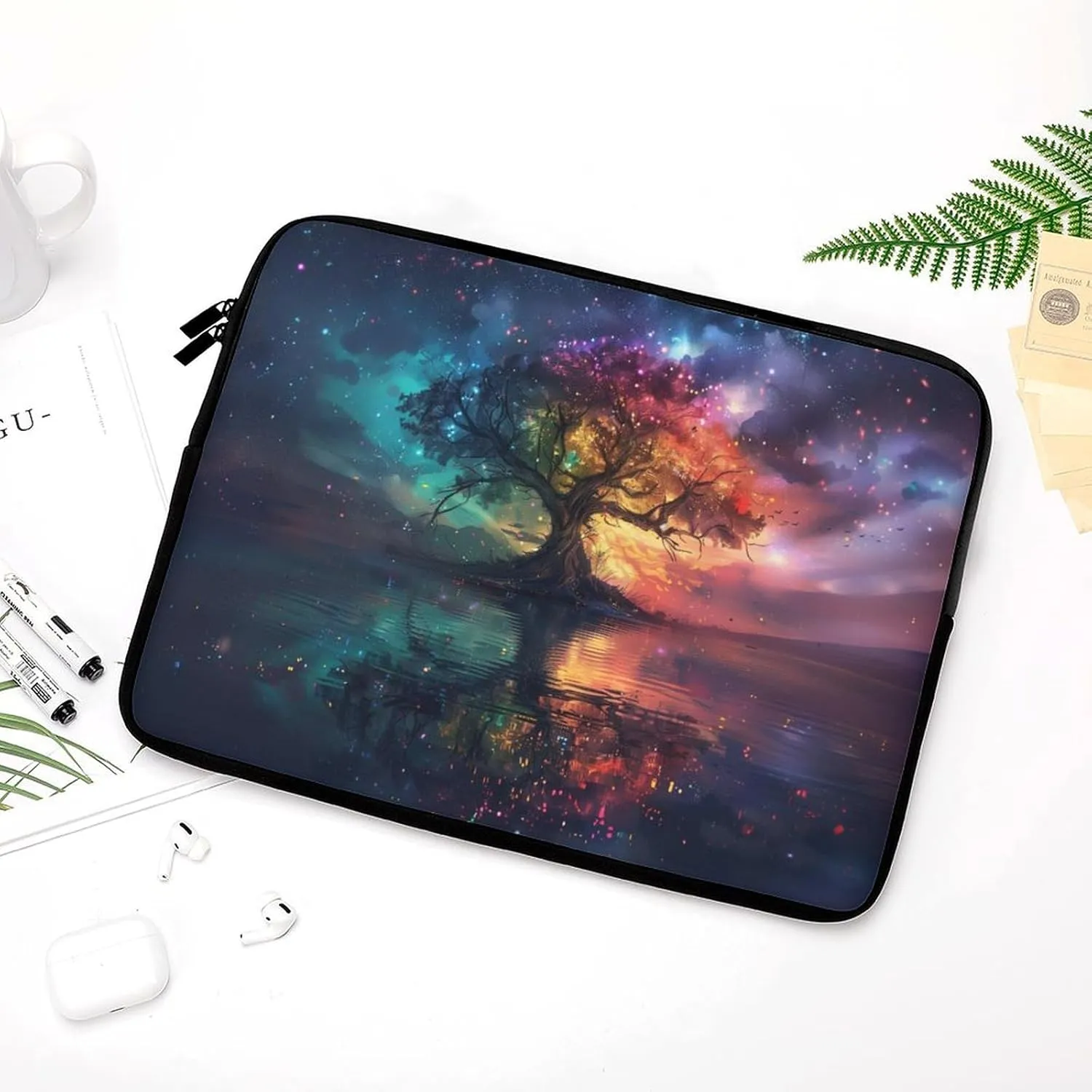 Colorful Fantasy Tree of Life Laptop Sleeve 13/15 Inch Briefcase Cover Shockproof Protective Case Handbags Portable Laptop Bag
