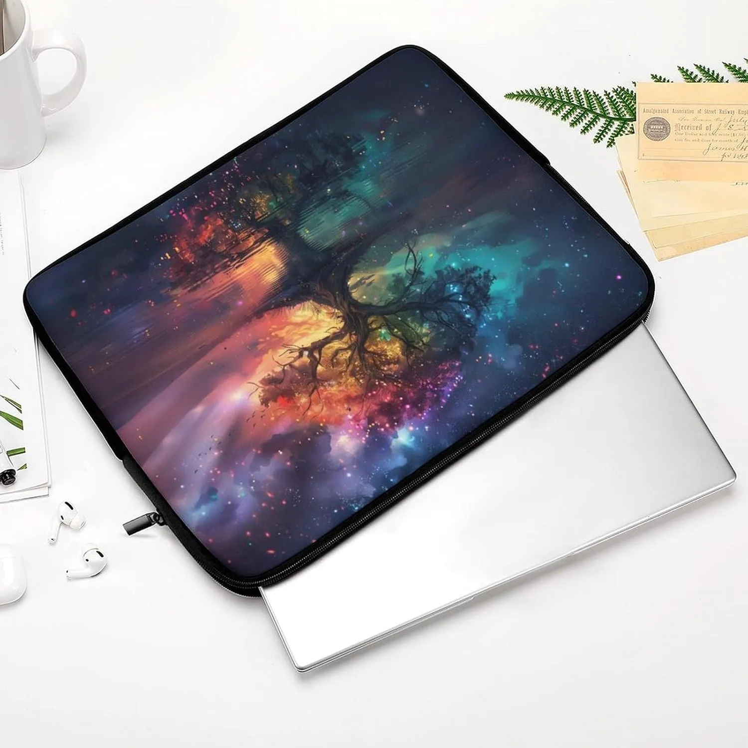 Colorful Fantasy Tree of Life Laptop Sleeve 13/15 Inch Briefcase Cover Shockproof Protective Case Handbags Portable Laptop Bag