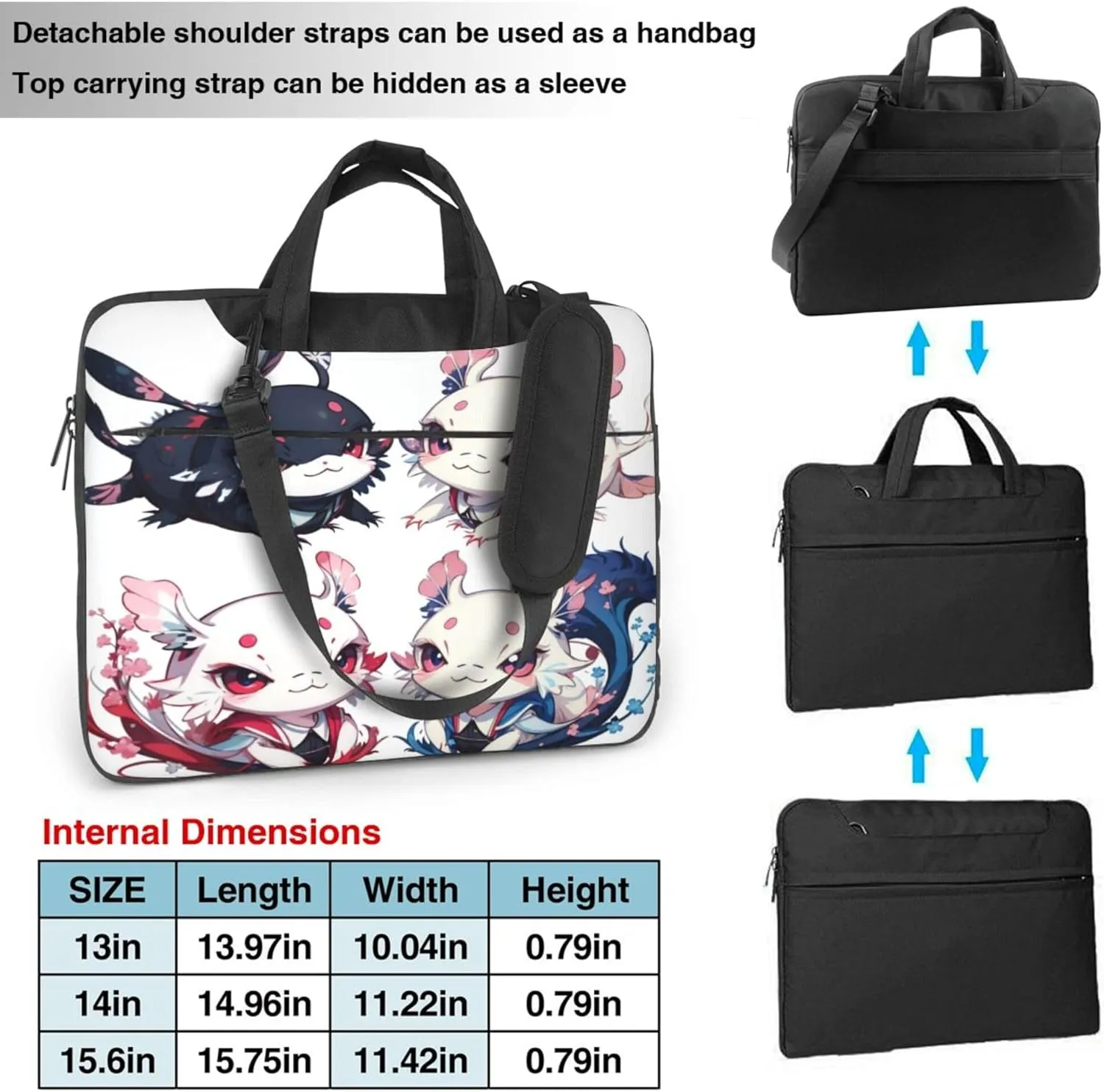 Colorful Paisley Black Bandana Laptop Shoulder Bag ​for Men Women, Computer Carrying Case Messenger Bag with Strap