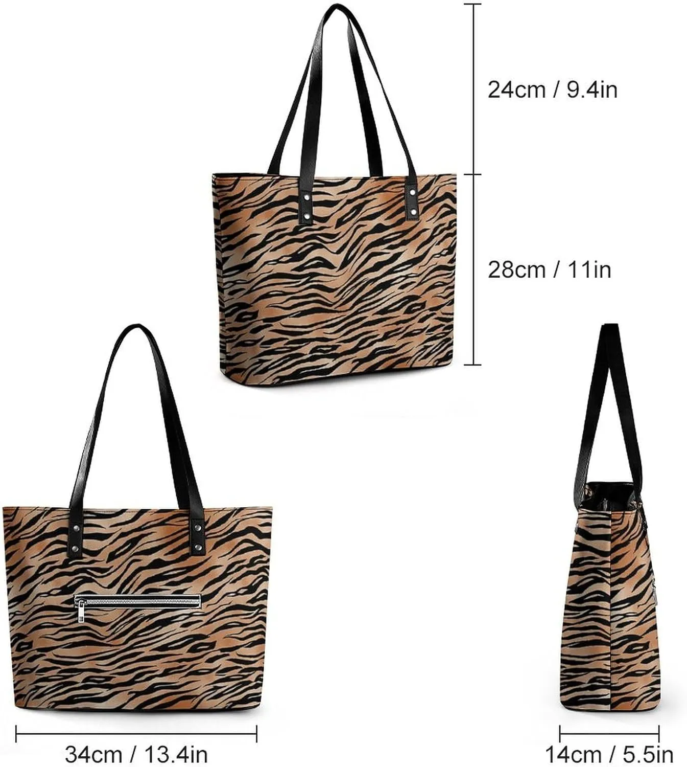 Colorful Print Large Capacity Portable Leather Handbag
