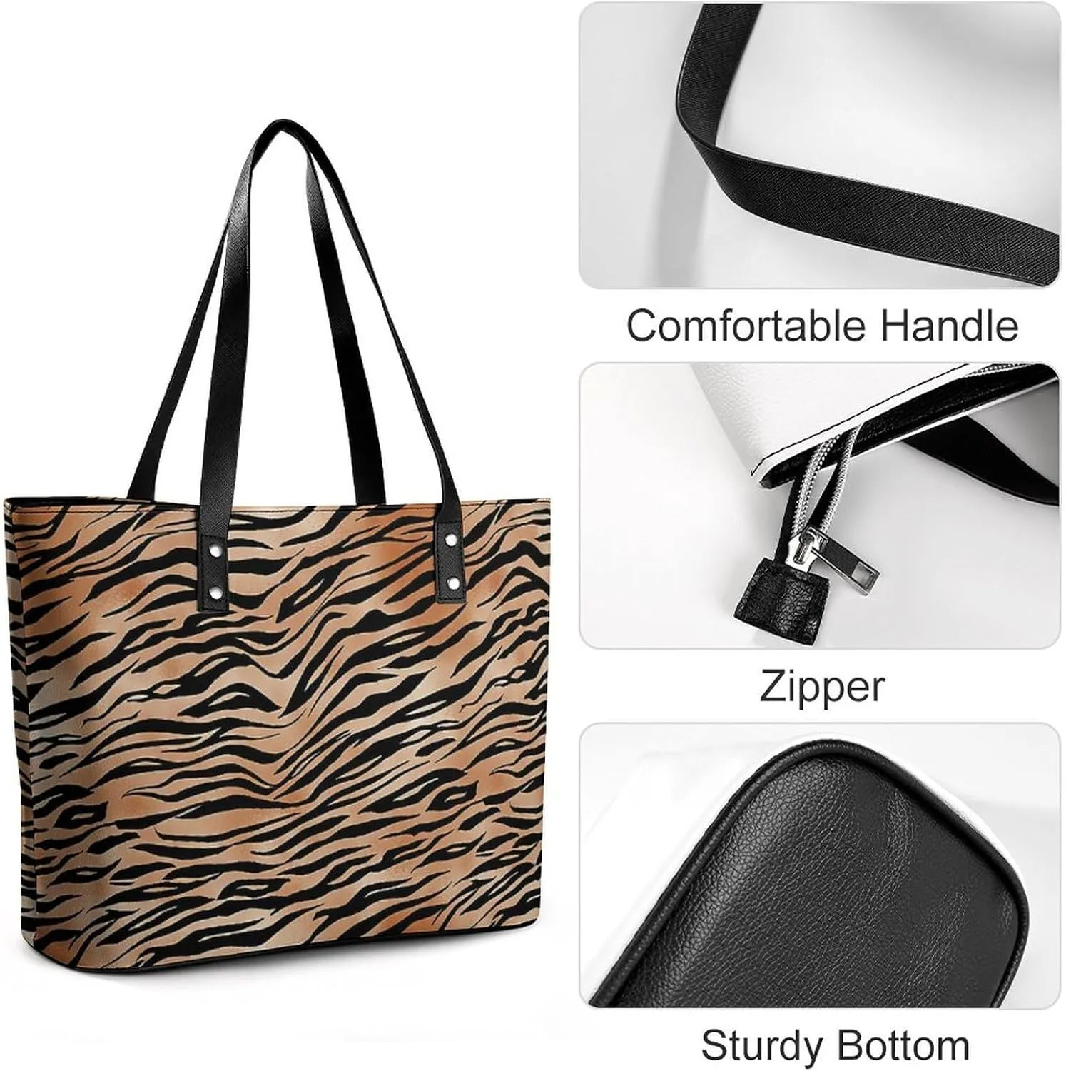 Colorful Print Large Capacity Portable Leather Handbag