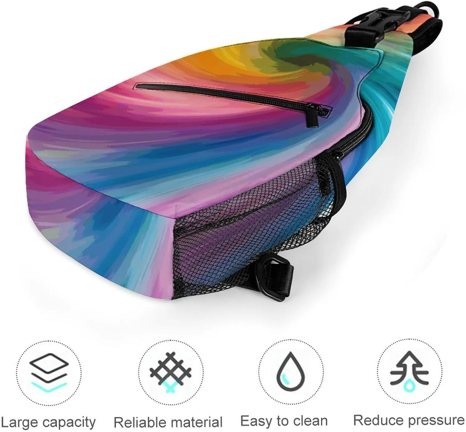 Colorful Rainbow Love Heart Sling Bag Crossbody Bags Cross Body Bag Fanny Packs Chest Bags Sling Purses for Travel