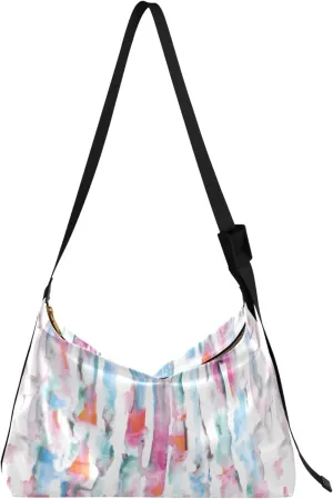 Colorful Tie Dye Striped Leather Hobo Bags for Women Women's Large Purse Chic Leaf Print Women Shoulder Purse