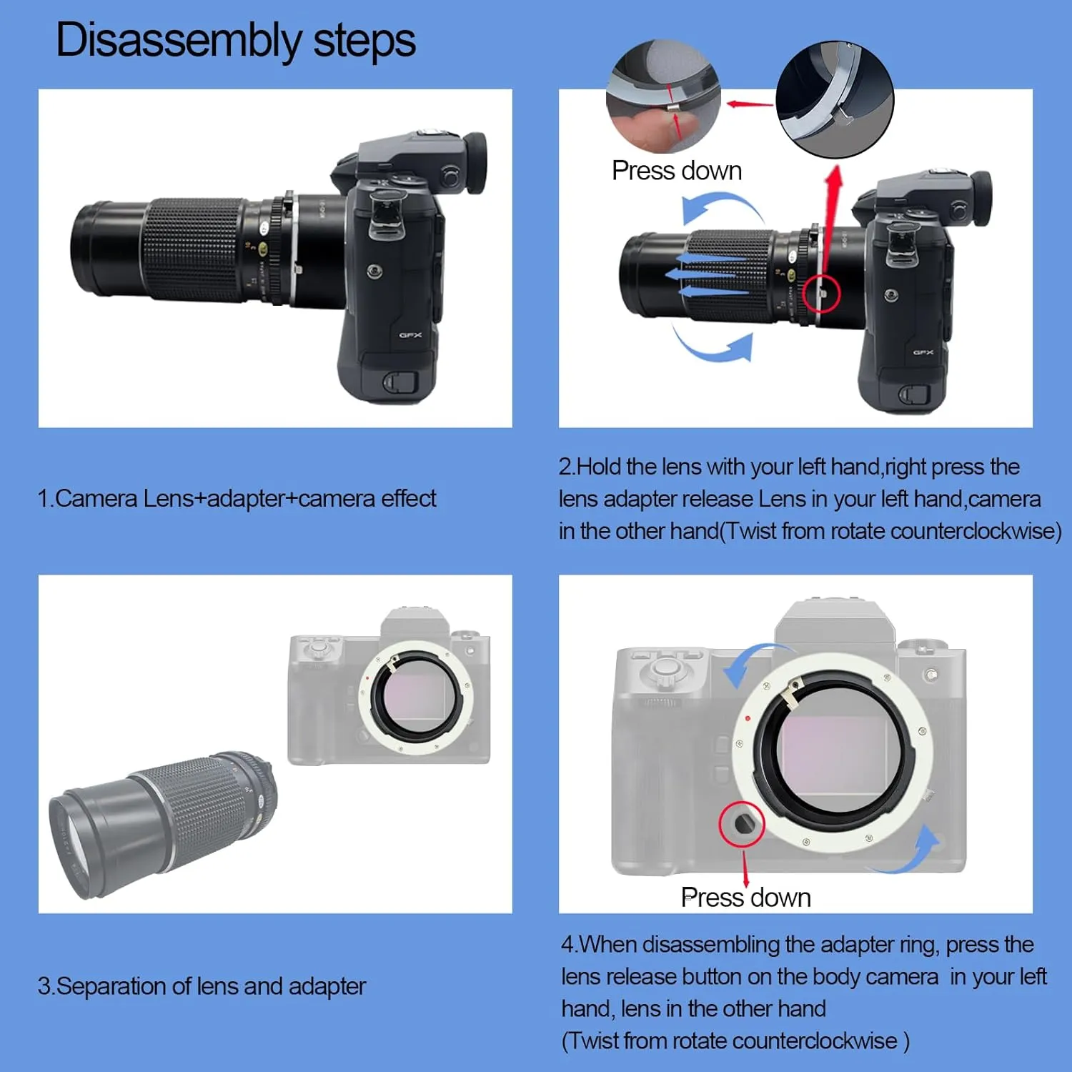 Compatible with M645 (M645) Mount Lenses to GFX Mount Medium Format Camera GFX 50S/50R, M645 to GFX Lens Adapter