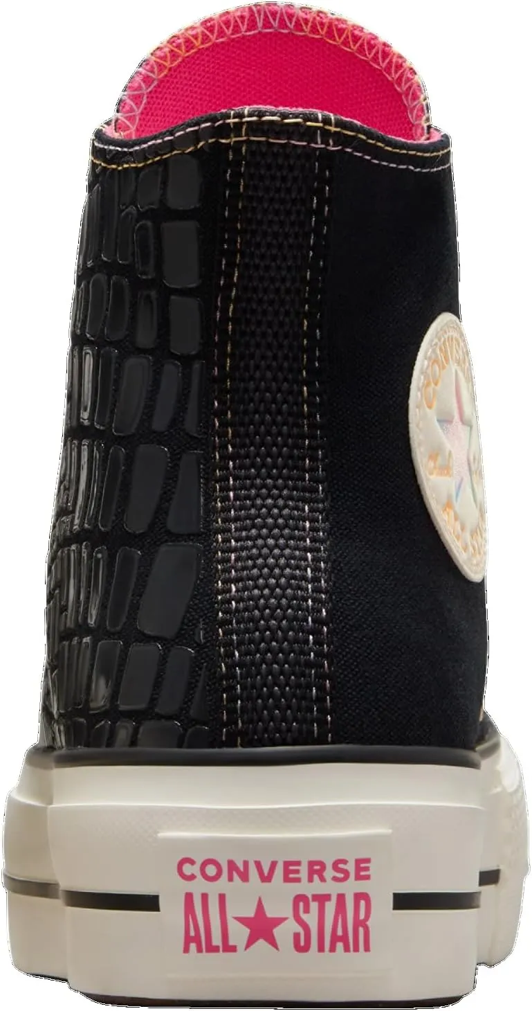 Converse Glazed Chrome Chuck Taylor All Star Lift - Women's (A06864C, Black/Peach Beam/Astral Pink)