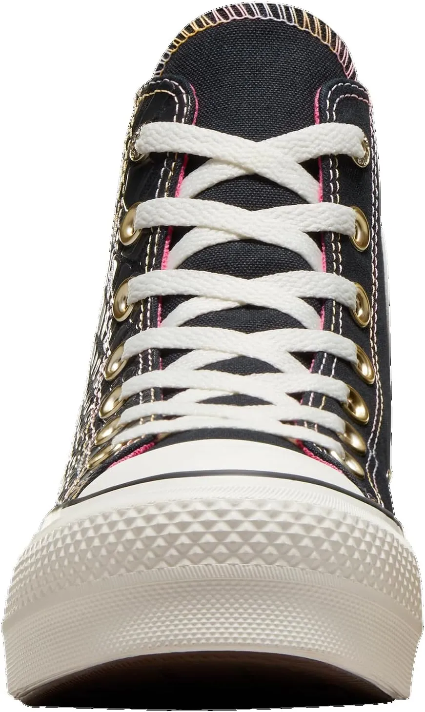 Converse Glazed Chrome Chuck Taylor All Star Lift - Women's (A06864C, Black/Peach Beam/Astral Pink)