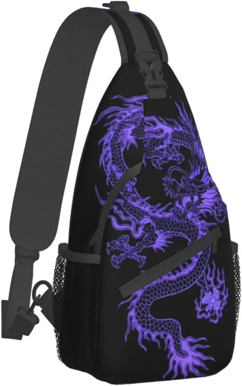 Cool Dragon Crossbody Bags for Women Men Red Dragon Sling Bag Backpack Casual Chest Bag with Adjustable Shoulder Strap