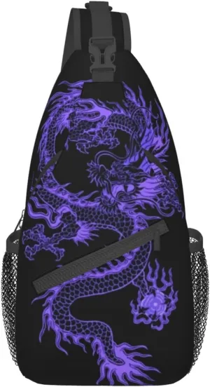 Cool Dragon Crossbody Bags for Women Men Red Dragon Sling Bag Backpack Casual Chest Bag with Adjustable Shoulder Strap