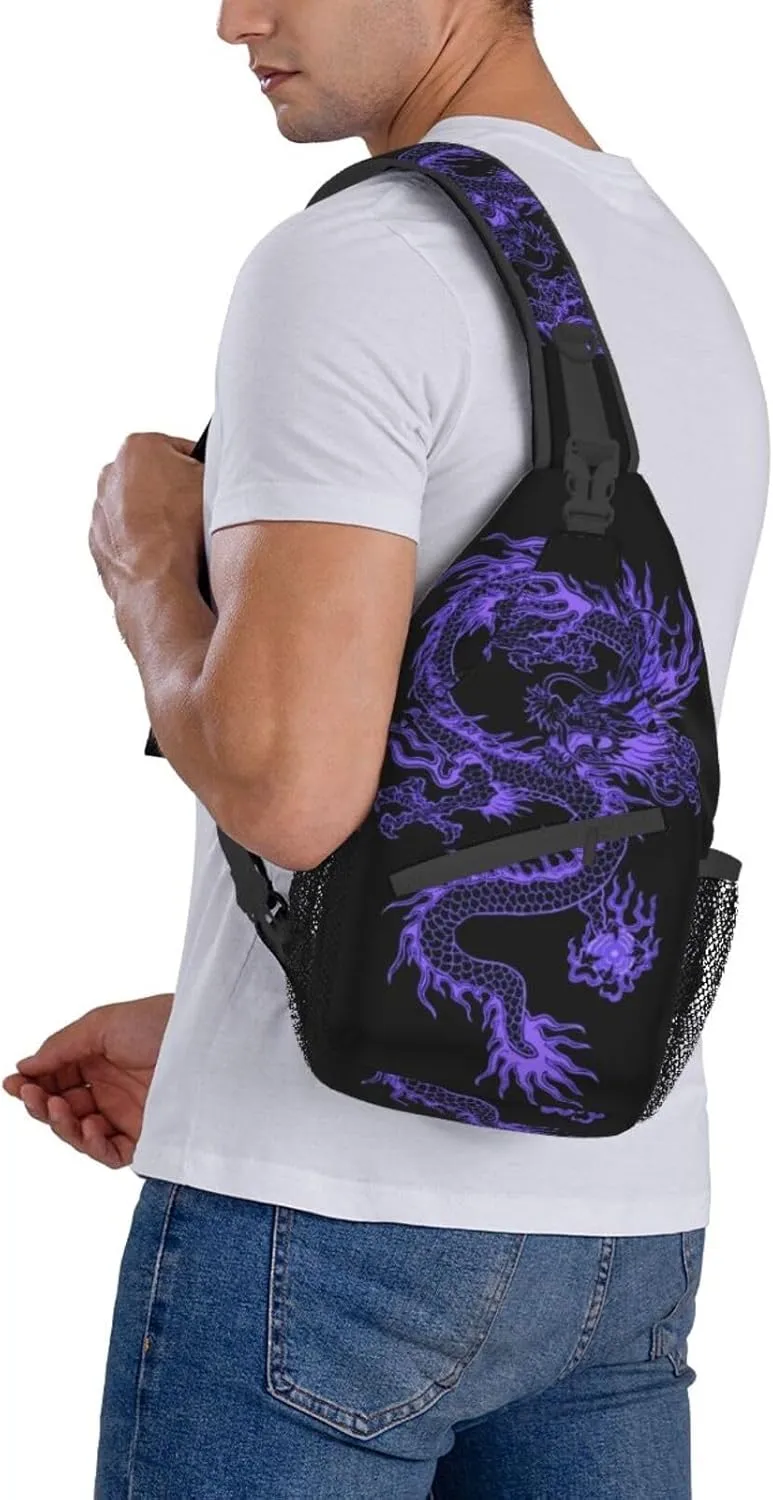 Cool Dragon Crossbody Bags for Women Men Red Dragon Sling Bag Backpack Casual Chest Bag with Adjustable Shoulder Strap