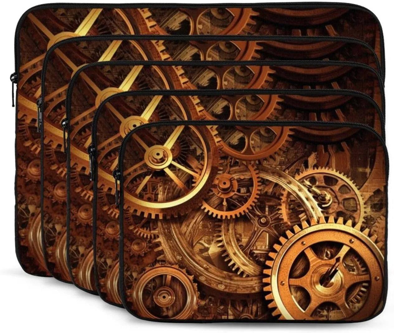 Cool Steampunk Gears Laptop Case 12 inch, Shockproof Protective Computer Sleeve Cover Water Resistant Laptop Bag Carrying Tablet Cover Briefcase Handbags Gifts for Men Women