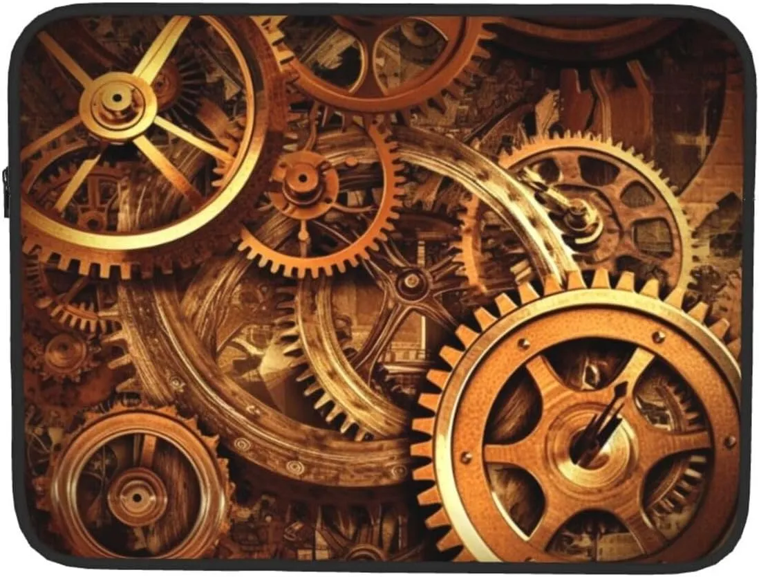 Cool Steampunk Gears Laptop Case 12 inch, Shockproof Protective Computer Sleeve Cover Water Resistant Laptop Bag Carrying Tablet Cover Briefcase Handbags Gifts for Men Women