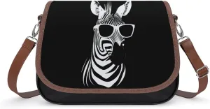 Cool Zebra Crossbody Bags PU Leather Purses Shoulder Handbag with Adjustable Shoulder Strap