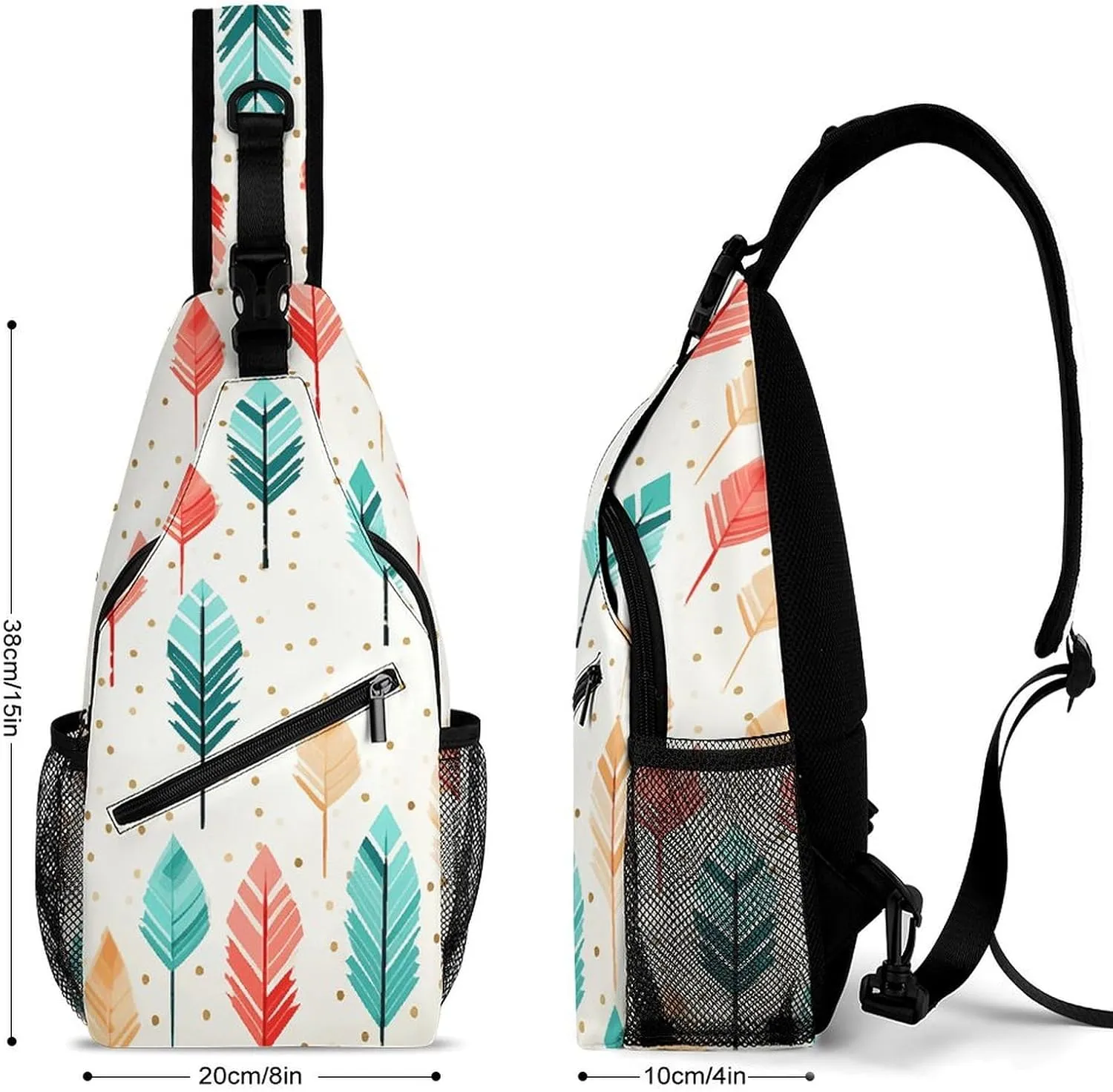 Coral And Teal Arrows Sling Bag Crossbody Bags Cross Body Bag Fanny Packs Chest Bags Sling Purses for Travel