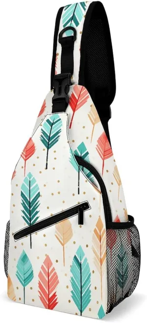 Coral And Teal Arrows Sling Bag Crossbody Bags Cross Body Bag Fanny Packs Chest Bags Sling Purses for Travel