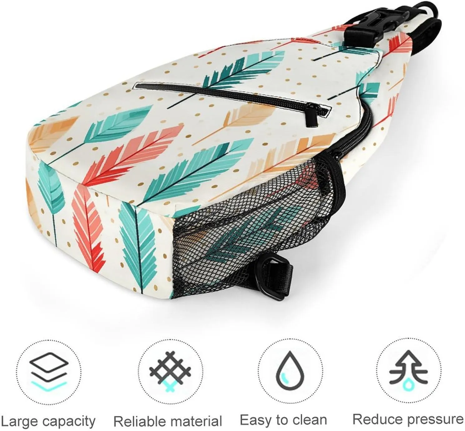 Coral And Teal Arrows Sling Bag Crossbody Bags Cross Body Bag Fanny Packs Chest Bags Sling Purses for Travel