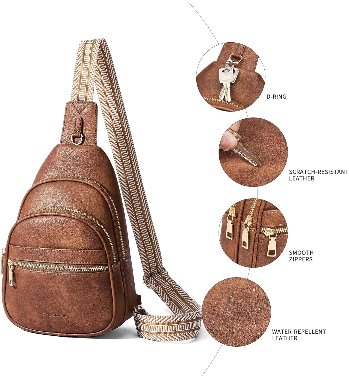 CORALDAISY Crossbody Bags for Women Fanny Pack Sling Bag Crossbody Purse Travel Purses for Women