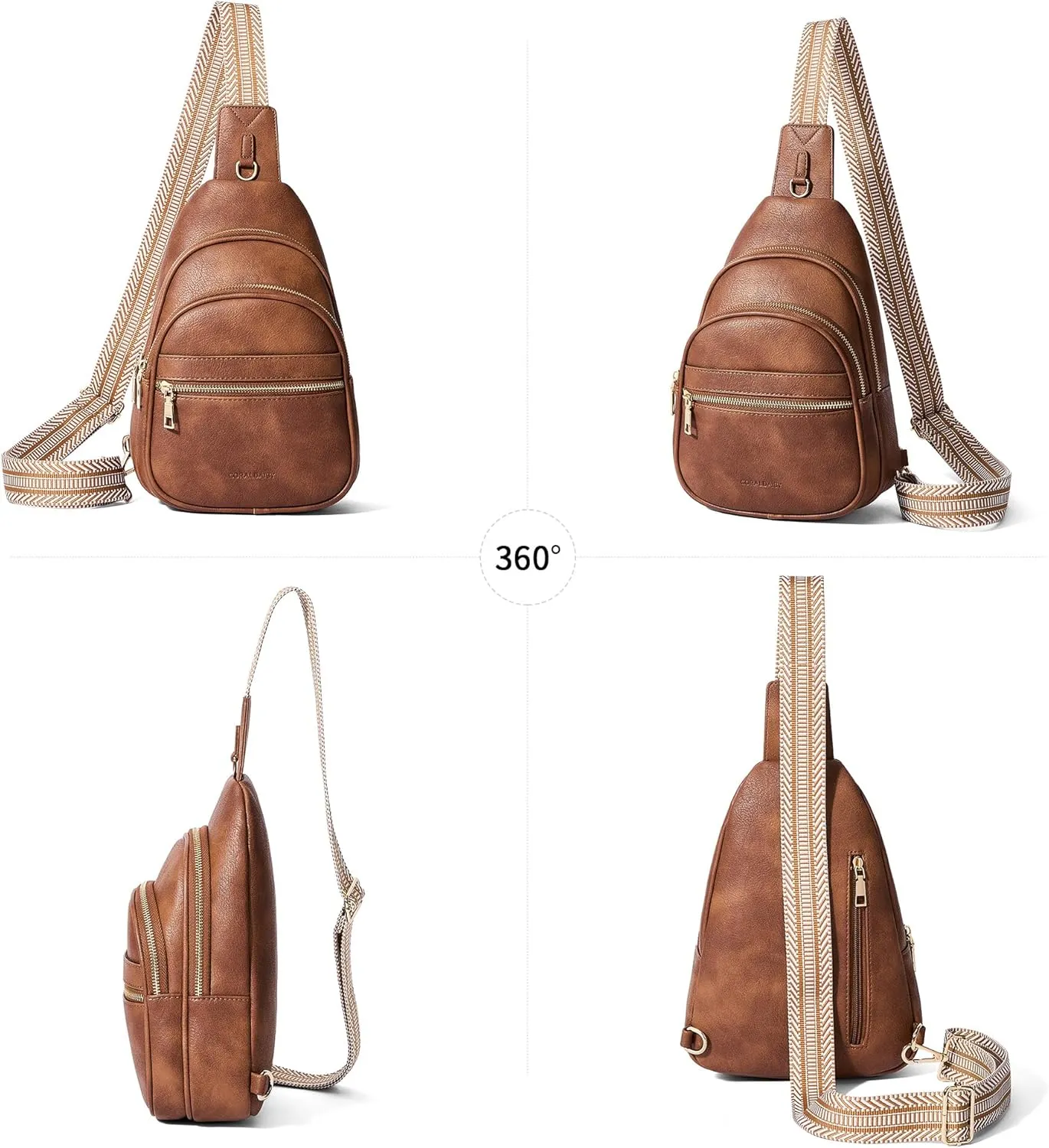 CORALDAISY Crossbody Bags for Women Fanny Pack Sling Bag Crossbody Purse Travel Purses for Women