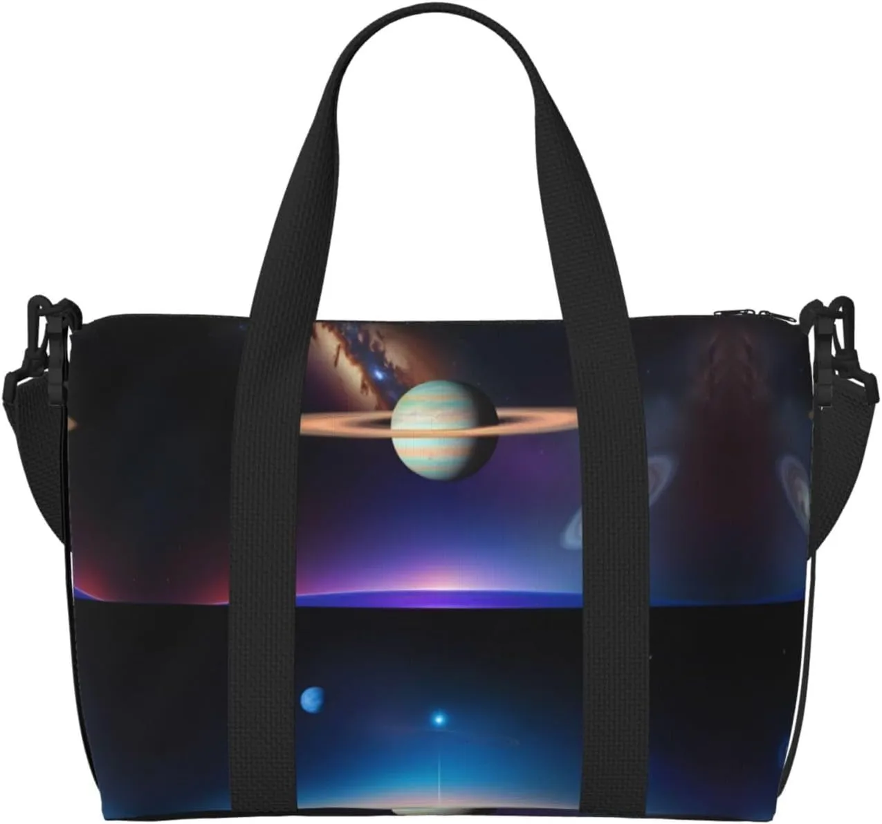 Cosmic Saturn Travel Duffel Bag Tote Carry On Luggage Bag Water Resistant Weekender Overnight Bags For Foldable